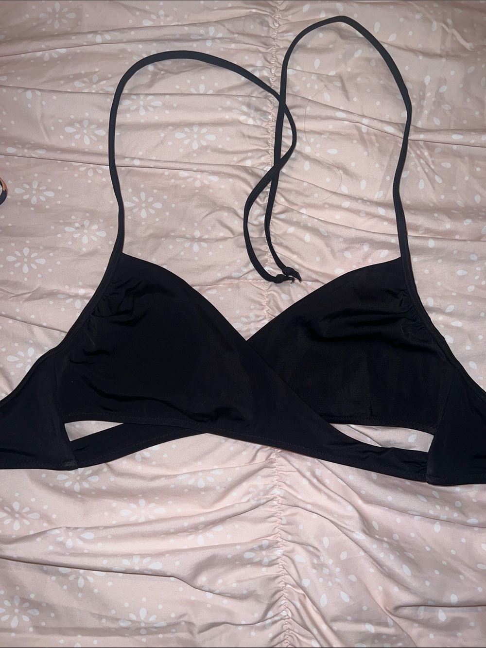 PINK Victoria's Secret Black Triangle Bikini Top
